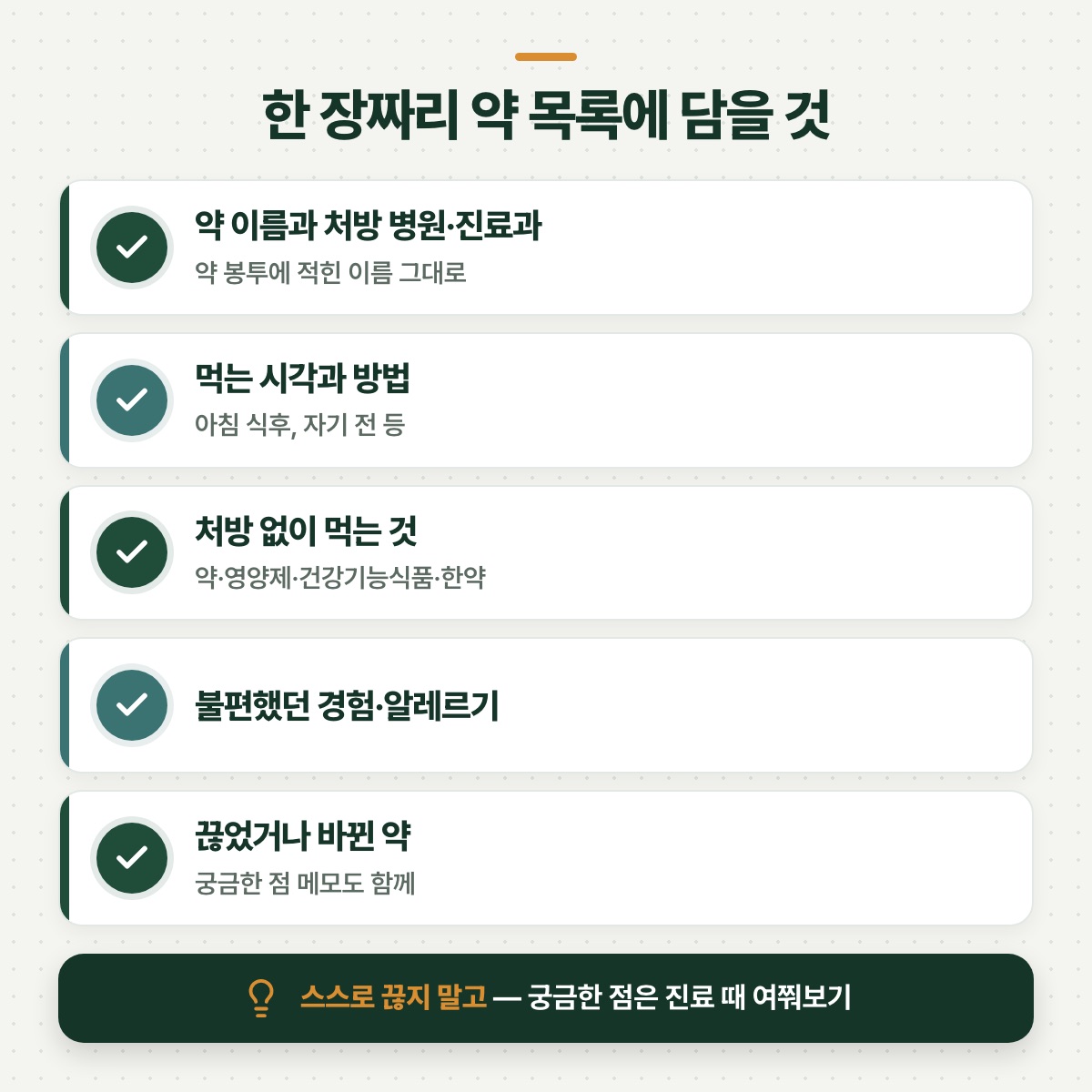 「2단계 — 조회에 안 나오는 것까지 더해 한 장짜리 약 목록 만들기」 대목을 설명하는 그림